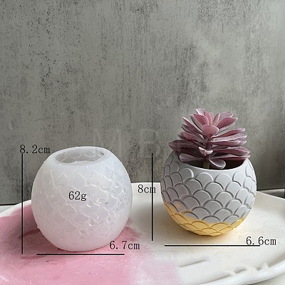 DIY Food Grade Silicone Fish Scale Planter Molds PW-WG85414-02-1