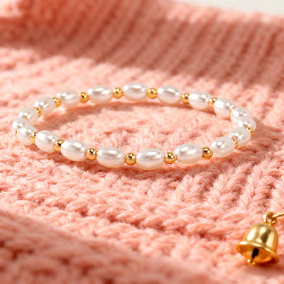 Elegant Imitation Pearl Rice Beaded Stretch Bracelets JW5778-2-1