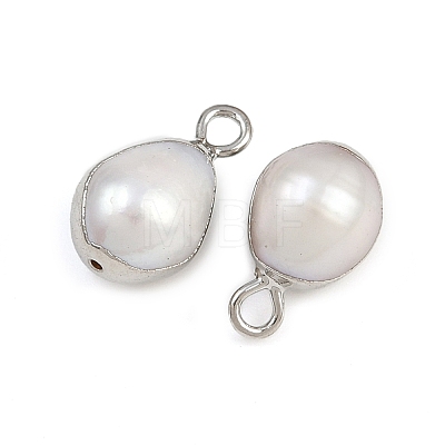Natural Pearl Teardrop Charms KK-D423-04P-1