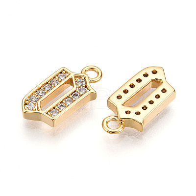 Brass Micro Pave Cubic Zirconia Charms KK-N261-104B-G-1