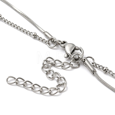 Non-Tarnish 304 Stainless Steel Double-Layer Necklace NJEW-Q321-01P-1