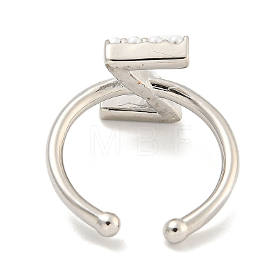 Rack Plating Brass Open Cuff Rings for Women RJEW-F162-01P-Z-1