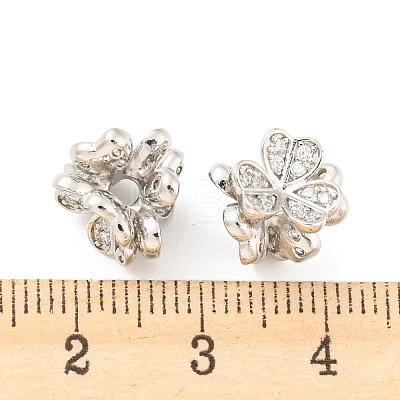 Brass Pave Clear Cubic Zirconia Beads KK-P243-07P-1