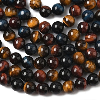 Natural Tiger Eye Beads Strands G-F173-14-10mm-1