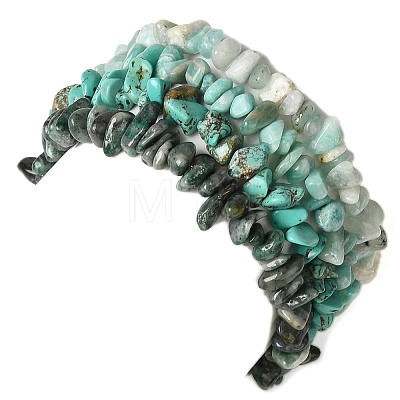 4Pcs Gemstone Beaded Stretch Bracelets Set BJEW-JB11178-1