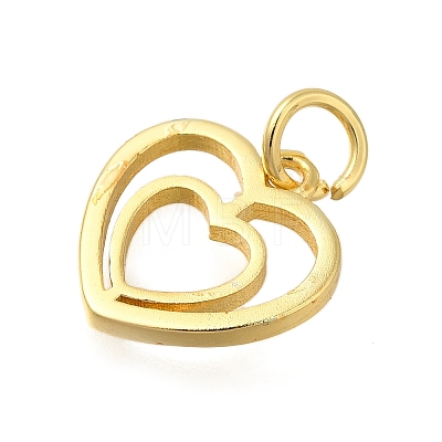 Heart Rack Plating Brass Charms KK-I716-21A-G-1