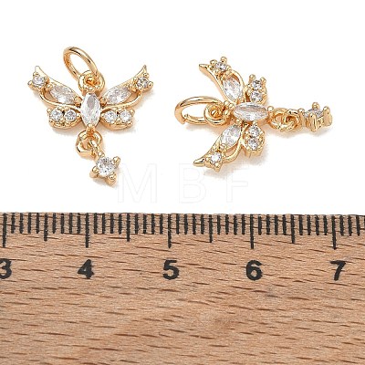 Brass Micro Pave Clear Cubic Zirconia Pendants CU-CBAB0CF-22G-1