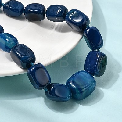 Dyed Natural Agate Cuboid Graduated Beaded Necklaces with Alloy Clasps NJEW-C113-01H-1