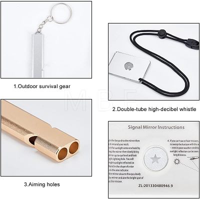  4Pcs Aluminum Alloy Double Frequency Whistles FIND-NB0002-98-1