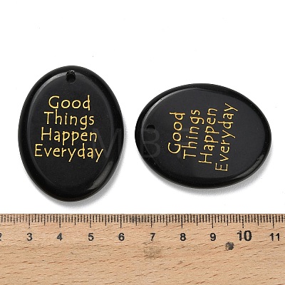 Natural Obsidian Pendants G-K353-06D-1