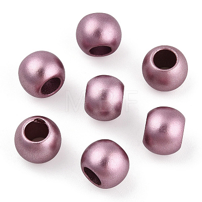 Spray Painted Acrylic European Beads ACRP-WH0002-01D-1