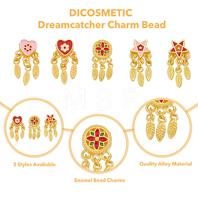 DICOSMETIC 10Pcs 5 Styles Alloy Pendants ENAM-DC0001-40-1