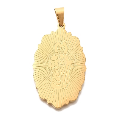 PVD Vacuum Plating 304 Stainless Steel Pendants STAS-U035-43G-02-1