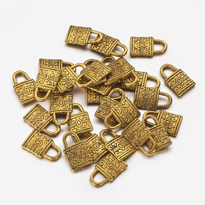 Tibetan Style Alloy Padlock Charms GLF0090Y-NF-1