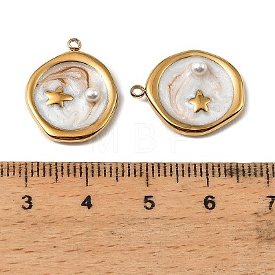 304 Stainless Steel Enamel Pendants STAS-I371-04G-01-1