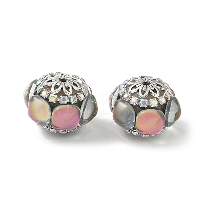 Acrylic Rhinestone Rondelle Beads CLAY-NH0003-02AS-08-1