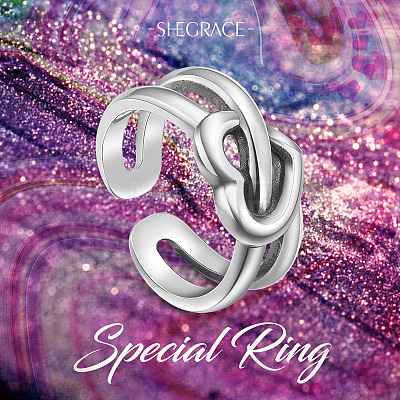 SHEGRACE 925 Thailand Sterling Silver Cuff Rings JR750A-1