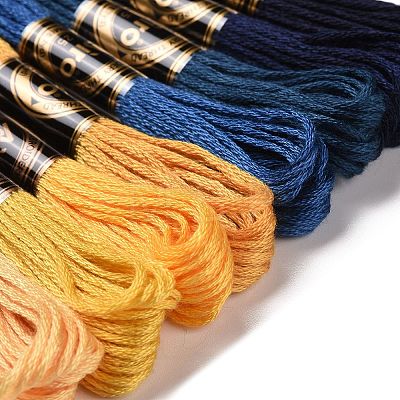 8 Skeins 8 Colors 6-Ply Polyester Embroidery Floss OCOR-M009-01A-04-1