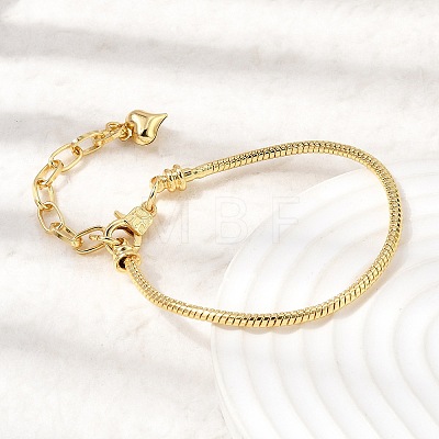 3MM European Brass Chain Bracelet Making BJEW-A164-04G-1