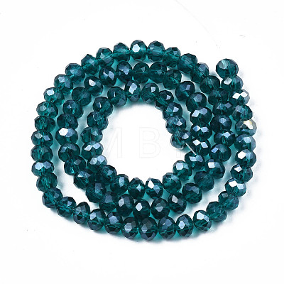 Electroplate Glass Beads Strands EGLA-A034-T6mm-B25-1