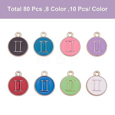 90Pcs 9 Colors Alloy Enamel Pendants ENAM-SZ0001-65-1