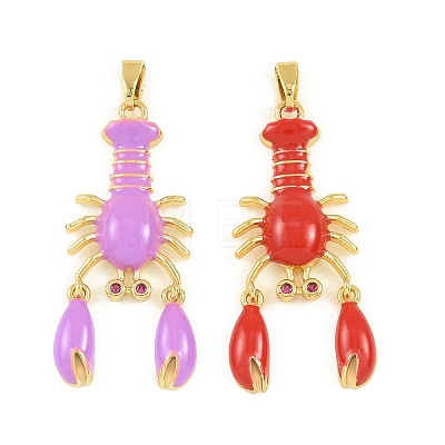 Brass Enamel Pendants KK-I477-05G-02-1