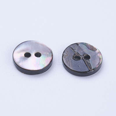 Natural Black Lip Shell Buttons SSHEL-F301-02-1