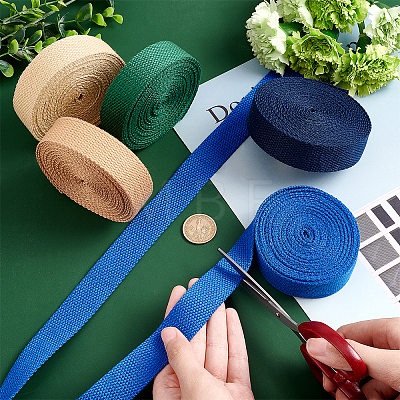   5 Rolls 5 Colors Flat Polyester Cord/Band OCOR-PH0001-76-1