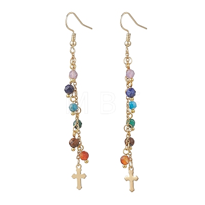 Natural Gemstone Dangle Earrings EJEW-JE06668-03-1