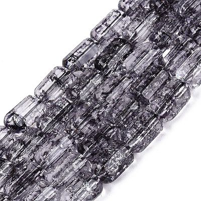 Crackle Transparent Glass Beads Strands GLAA-N068-05A-01-1