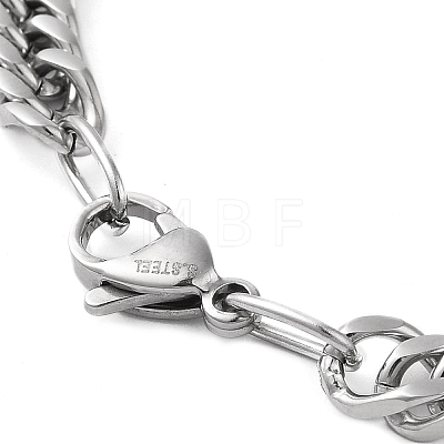 304 Stainless Steel Cuban Link Chain Bracelet for Men Women BJEW-C048-03P-1
