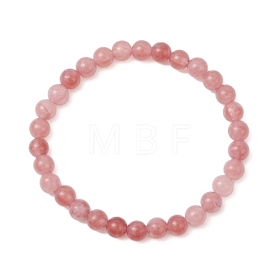 Natural Quartz Beaded Stretch Bracelets for Women Men BJEW-JB12965-02-1