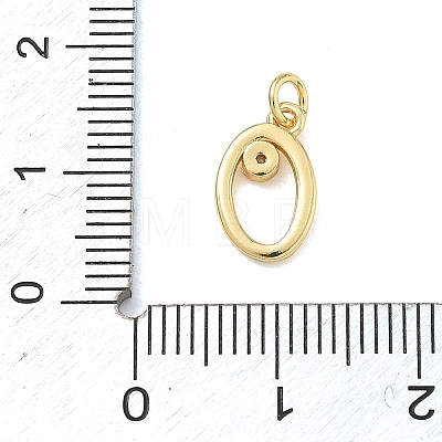 Brass Micro Pave Clear Cubic Zirconia Charms KK-D289-66G-O-1