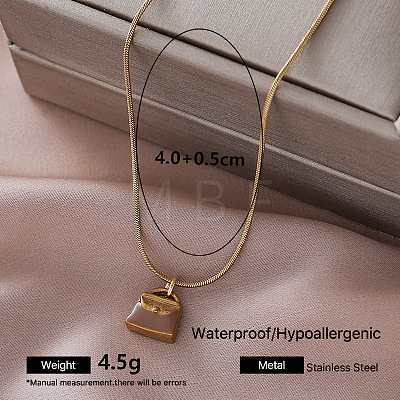 Vintage 304 Stainless Steel Enamel Pendant Necklaces for Women UW9109-3-1