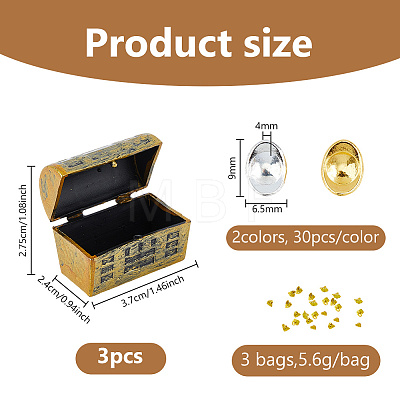 Alloy Pirate Treasure Prop  with Ingots Miniature Model DJEW-WH0028-034B-G-1