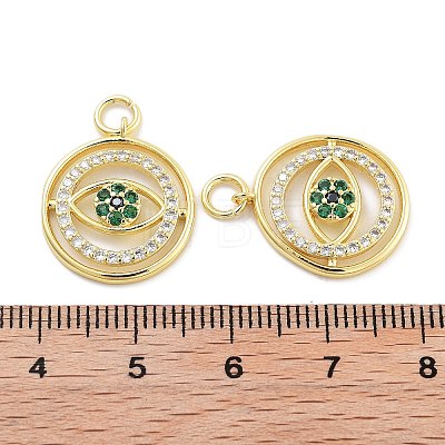 Evil Eye Rack Plating Brass Micro Pave Cubic Zirconia Pendants KK-Z071-69G-04-1