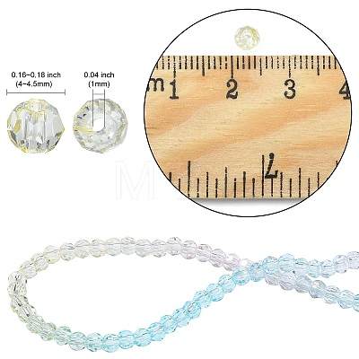 10 Strands Transparent Gradient Color Glass Beads Strands GLAA-CJ0002-14-1