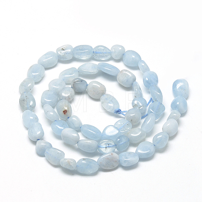 Natural Aquamarine Beads Strands X-G-R445-8x10-36-1