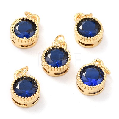 Real 18K Gold Plated Brass Inlaid Cubic Zirconia Charms ZIRC-L100-081G-1