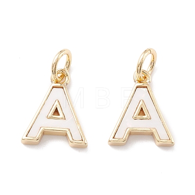 Rack Plating Brass Letter Pendants KK-I687-01G-1