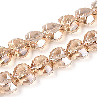 Electroplate Transparent Glass Beads Strands EGLA-B012-AB13-1