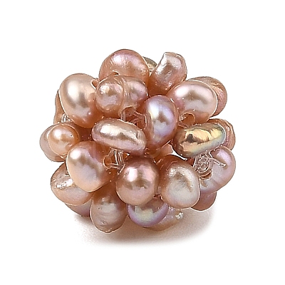 Natural Cultured Freshwater Pearl Woven Beads PEAR-JF00003-03-1