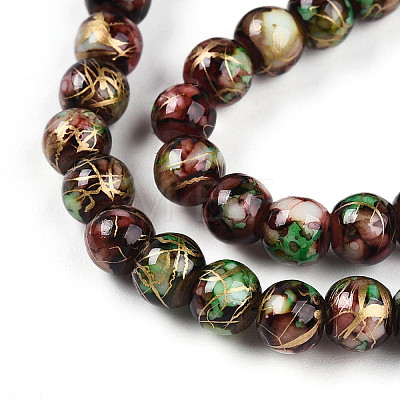 Baking Painted Glass Beads Strands DGLA-N003-6mm-B07-1