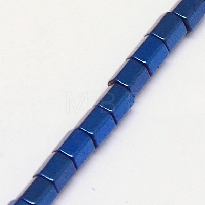 Electroplate Non-magnetic Synthetic Hematite Beads Strands G-J166-3x3mm-05-1