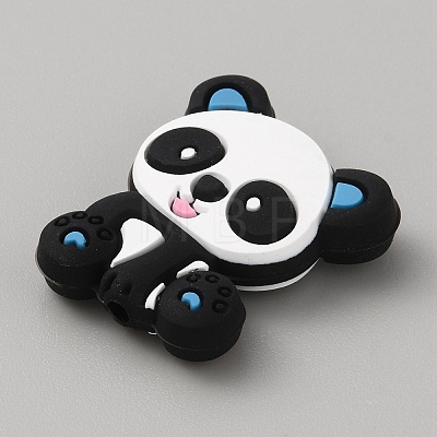Panda Silicone Beads SIL-WH0002-82A-1