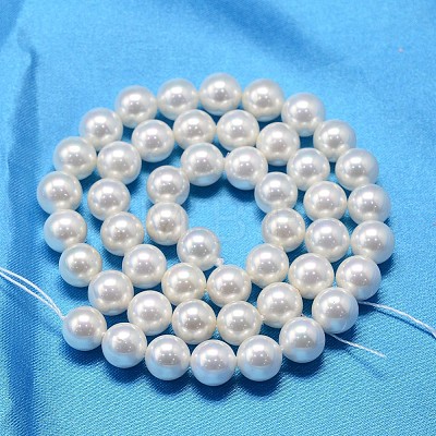 AB Color Plated Shell Pearl Round Bead Strands BSHE-L011-10mm-C001-1