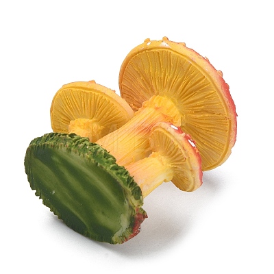 Resin Potted Mushroom Display Ornaments DJEW-WH0038-66A-1