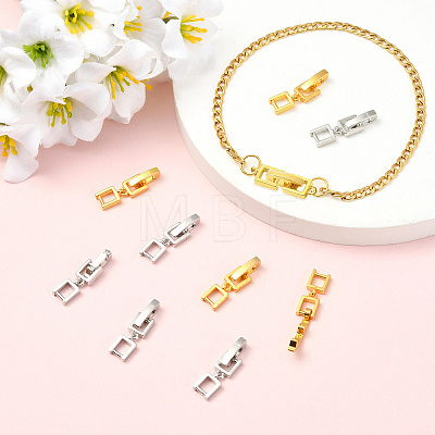 10Pcs 2 Colors Brass Fold Over Clasps KK-CJ0005-87-1