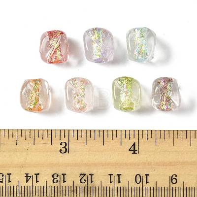 16Pcs 7 Colors Handmade Foil Lampwork Beads FOIL-FS0001-03-1
