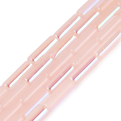 Electroplate Imitation Jade Glass Beads Strands EGLA-Q132-02A-D03-1